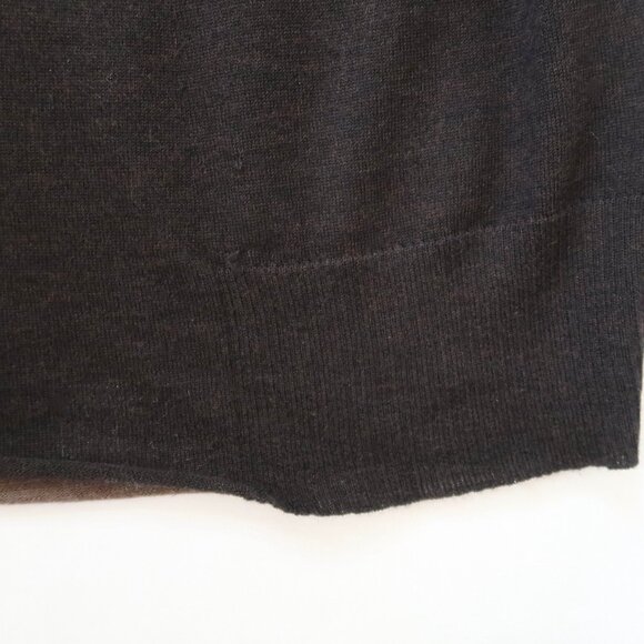 EILEEN FISHER two tone v neck tunic sweater 1x merino wool - Picture 6 of 8